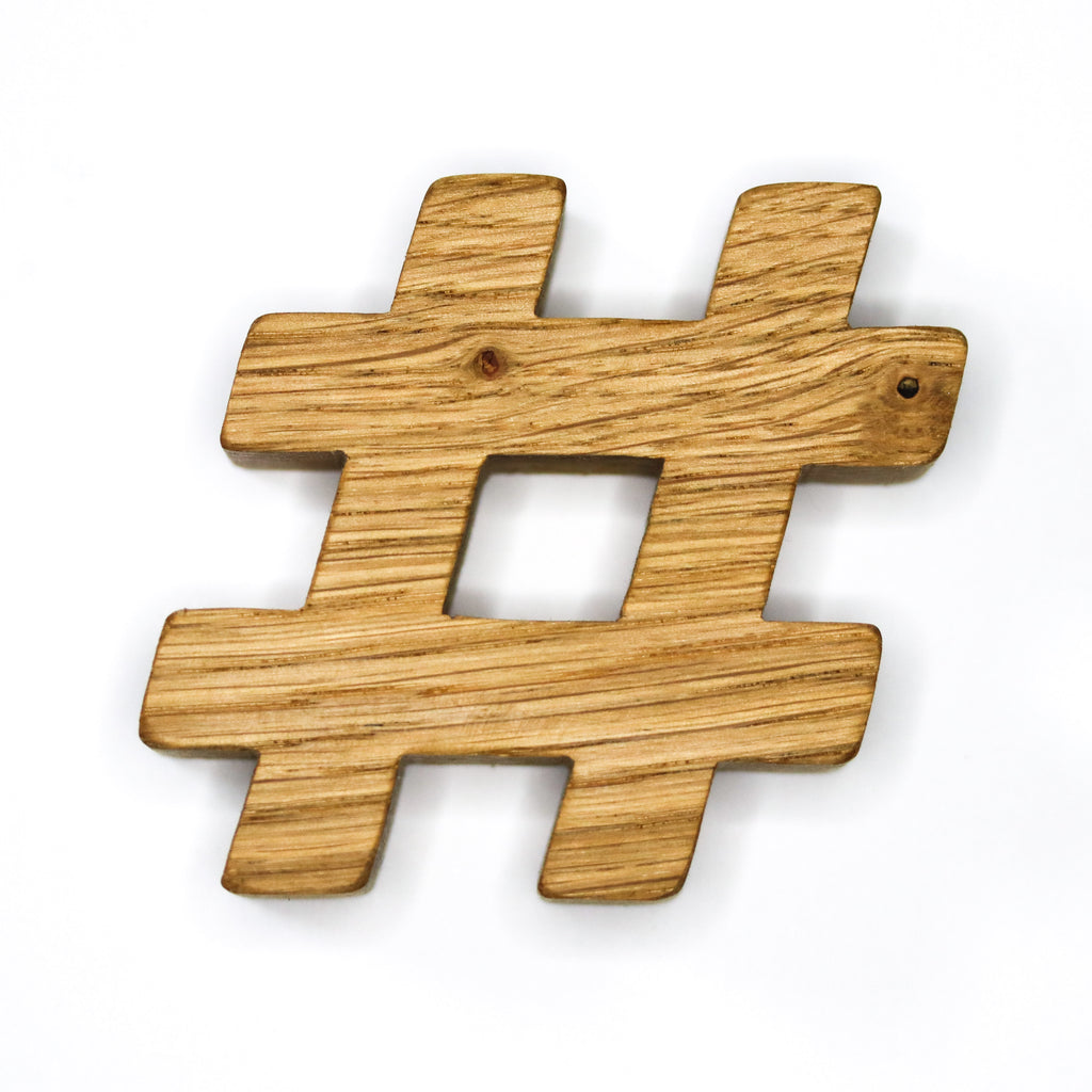 Wooden Hashtag symbol